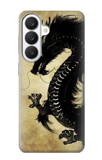 S1482 Peinture Noir dragon Etui Coque Housse pour Samsung Galaxy S26