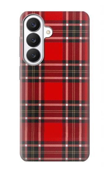S2374 Motif Tartan Rouge Etui Coque Housse pour Samsung Galaxy S26
