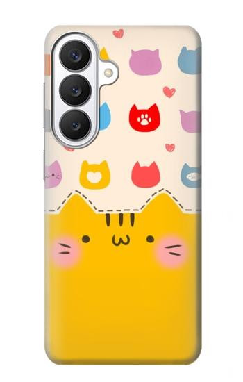S2442 Chat mignon drôle Dessin animé Etui Coque Housse pour Samsung Galaxy S26