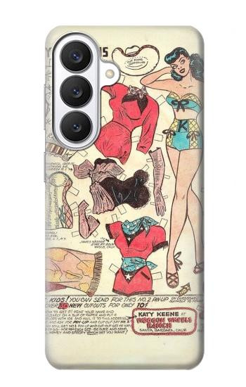 S3820 Poupée de papier de mode de cow-girl vintage Etui Coque Housse pour Samsung Galaxy S26