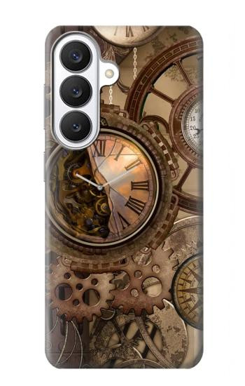 S3927 Boussole Horloge Gage Steampunk Etui Coque Housse pour Samsung Galaxy S26
