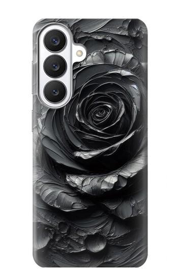 S3969 Rose noire, coup de pinceau dur Etui Coque Housse pour Samsung Galaxy S26