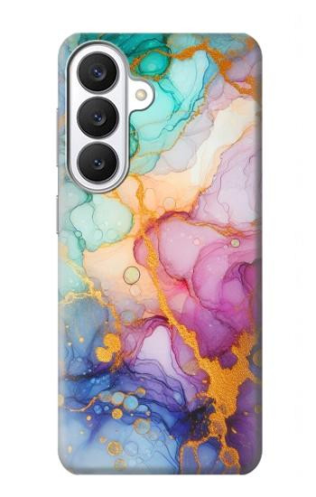 S4001 Lilas abstrait multicolore, émeraude Etui Coque Housse pour Samsung Galaxy S26