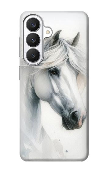 S4025 Peinture de cheval blanc Etui Coque Housse pour Samsung Galaxy S26