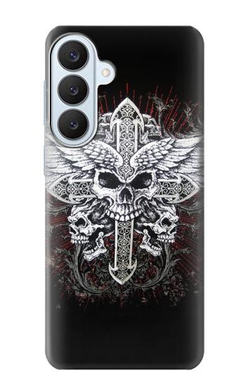 S1434 Crâne Tatouage Motard Aile Etui Coque Housse pour Samsung Galaxy S26 Plus