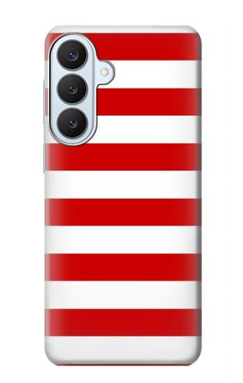 S2364 Rouge et blanc rayé Etui Coque Housse pour Samsung Galaxy S26 Plus