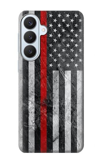 S3687 Drapeau américain de pompier mince ligne rouge Etui Coque Housse pour Samsung Galaxy S26 Plus