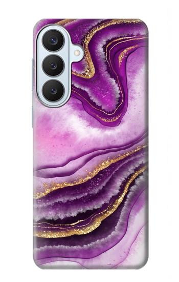 S3896 Stries d'or en marbre violet Etui Coque Housse pour Samsung Galaxy S26 Plus