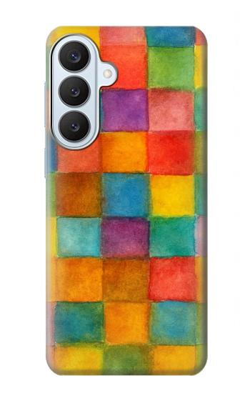 S4077 Aquarelle motif à carreaux colorés Etui Coque Housse pour Samsung Galaxy S26 Plus