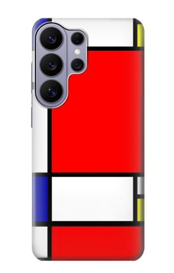 S0157 Composition Rouge Bleu Jaune Etui Coque Housse pour Samsung Galaxy S26 Ultra