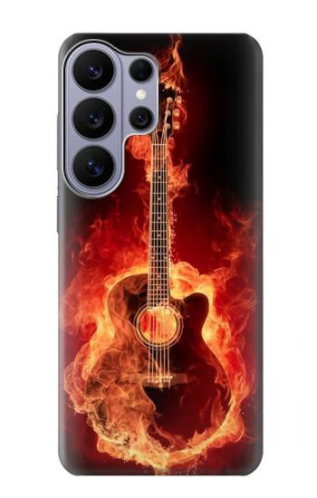 S0415 Graver guitare feu Etui Coque Housse pour Samsung Galaxy S26 Ultra