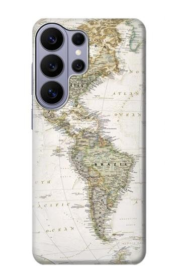 S0604 Carte du monde Etui Coque Housse pour Samsung Galaxy S26 Ultra