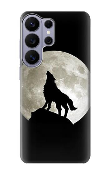 S1981 Loup hurlant à la lune Etui Coque Housse pour Samsung Galaxy S26 Ultra