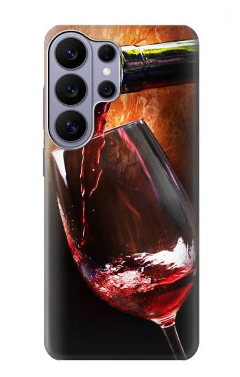 S2396 Rouge Bouteille de vin et le verre Etui Coque Housse pour Samsung Galaxy S26 Ultra