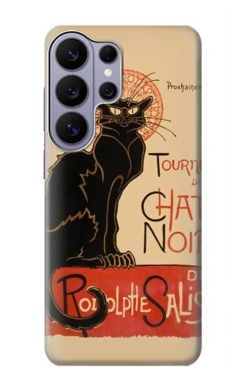 S2739 Chat Noir Noir Chat Millésime Etui Coque Housse pour Samsung Galaxy S26 Ultra