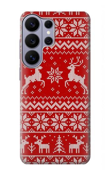 S2835 Renne Motif Tricoté Noël Etui Coque Housse pour Samsung Galaxy S26 Ultra