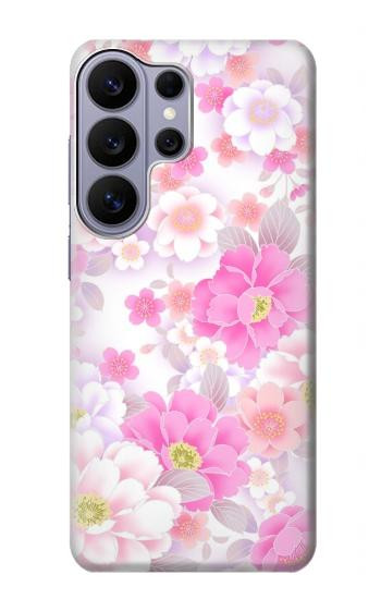 S3036 Flore de fleur rose douce Etui Coque Housse pour Samsung Galaxy S26 Ultra