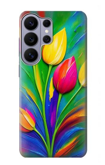 S3926 Peinture à l'huile de tulipe colorée Etui Coque Housse pour Samsung Galaxy S26 Ultra
