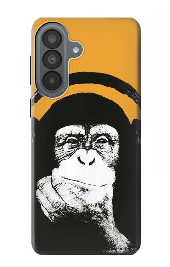 S2324 Singe drôle avec casque Pop Musique Etui Coque Housse pour Samsung Galaxy A37