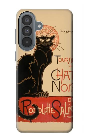 S2739 Chat Noir Noir Chat Millésime Etui Coque Housse pour Samsung Galaxy A37