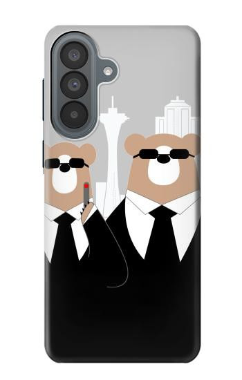 S3557 Ours en Costume Noir Etui Coque Housse pour Samsung Galaxy A37