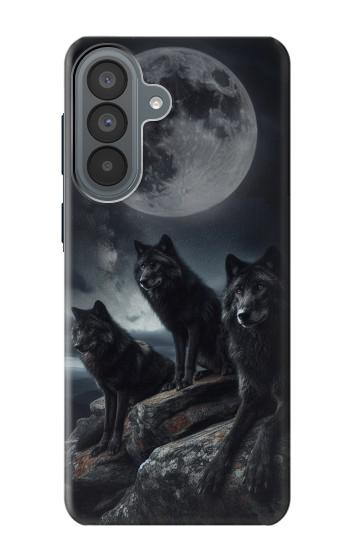 S3970 Pleine lune du loup noir Etui Coque Housse pour Samsung Galaxy A37