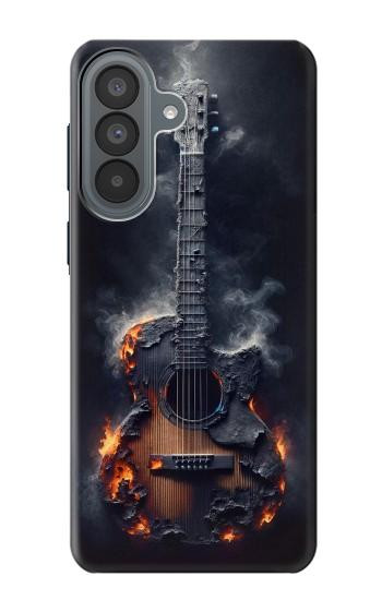 S3972 Graphique de guitare acoustique brûlée Etui Coque Housse pour Samsung Galaxy A37