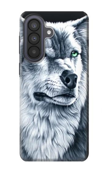 S0123 Loup blanc Etui Coque Housse pour Samsung Galaxy A57