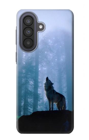 S0935 Loup Hurlant dans la forêt Etui Coque Housse pour Samsung Galaxy A57