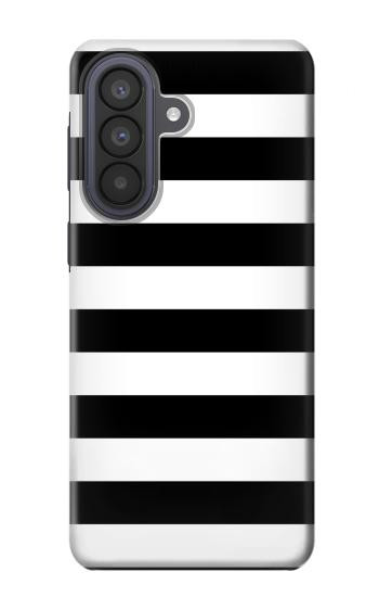 S1596 Noir et blanc rayé Etui Coque Housse pour Samsung Galaxy A57