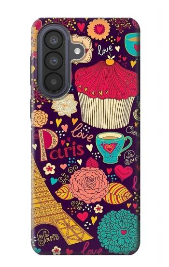 S2353 Paris Dessin Motif de Millésime Etui Coque Housse pour Samsung Galaxy A57