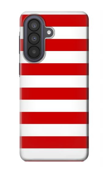 S2364 Rouge et blanc rayé Etui Coque Housse pour Samsung Galaxy A57