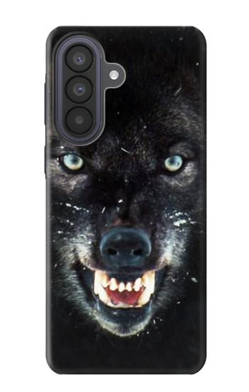 S2823 Noir Loup Bleu Yeux Visage Etui Coque Housse pour Samsung Galaxy A57