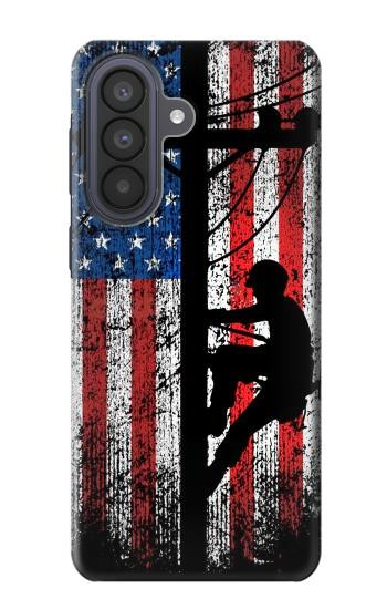S3803 Électricien monteur de lignes drapeau américain Etui Coque Housse pour Samsung Galaxy A57