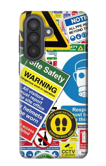 S3960 Collage d'autocollants de signalisation de sécurité Etui Coque Housse pour Samsung Galaxy A57