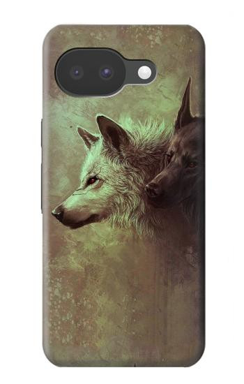 S0931 Loup Blanc Noir Etui Coque Housse pour Google Pixel 10a