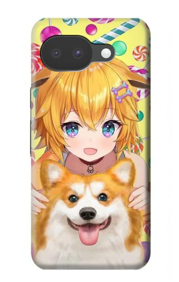 S3918 Bébé Corgi Chien Corgi Fille Bonbons Etui Coque Housse pour Google Pixel 10a