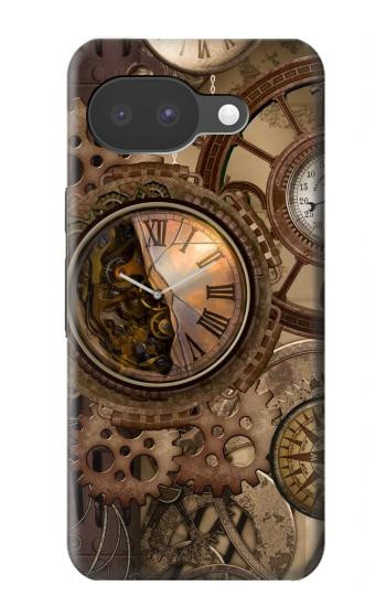 S3927 Boussole Horloge Gage Steampunk Etui Coque Housse pour Google Pixel 10a