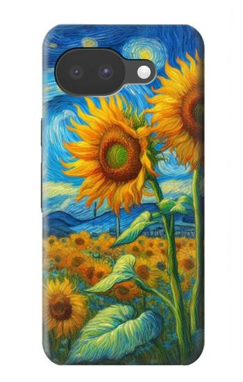 S4019 Tournesol style Van Gogh Etui Coque Housse pour Google Pixel 10a