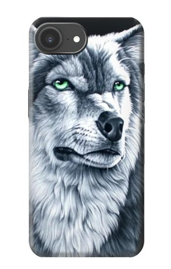 S0123 Loup blanc Etui Coque Housse pour iPhone 17e