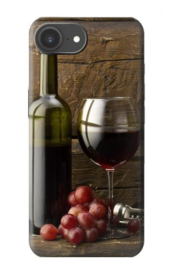 S1316 Raisins Bouteille et un verre de vin rouge Etui Coque Housse pour iPhone 17e