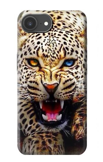 S1932 Bleu yeux Léopard Etui Coque Housse pour iPhone 17e