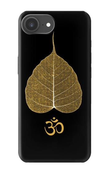 S2331 Feuille d'or bouddhiste Symbole de l'OM Etui Coque Housse pour iPhone 17e