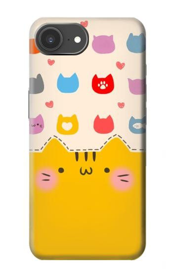 S2442 Chat mignon drôle Dessin animé Etui Coque Housse pour iPhone 17e
