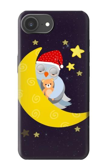 S2849 Mignon Lune Nuit Sleepy Chouette Etui Coque Housse pour iPhone 17e