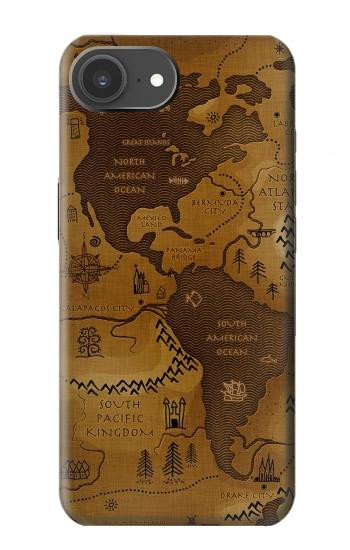 S2861 Carte antique du monde Etui Coque Housse pour iPhone 17e