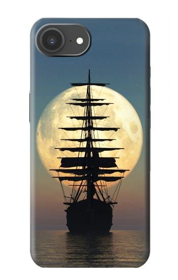 S2897 Pirate Ship Lune Nuit Etui Coque Housse pour iPhone 17e