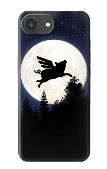 S3289 Cochon Volant Pleine Lune Nuit Etui Coque Housse pour iPhone 17e