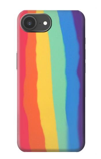 S3799 Arc-en-ciel aquarelle vertical mignon Etui Coque Housse pour iPhone 17e