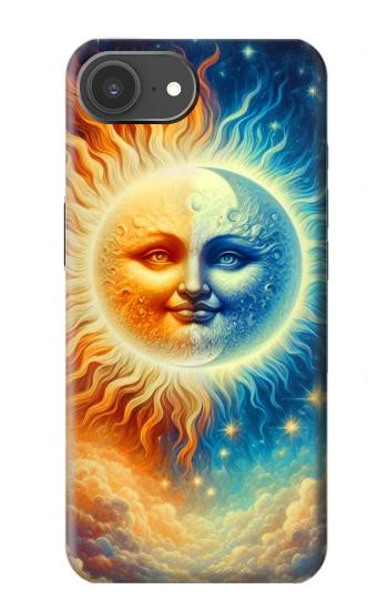 S3966 Soleil artistique et lune Etui Coque Housse pour iPhone 17e